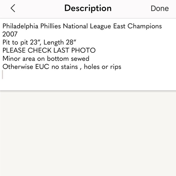 Vintage Phillies National League East 2007 Champions XL - Picture 7 of 8